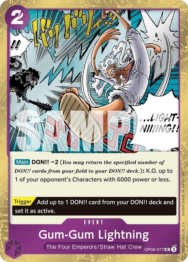 Gum-Gum Lightning (Pirate Foil) OP09-077 Premium Booster -The Best- Vol. 2 Card