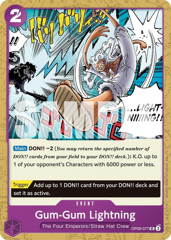 Gum-Gum Lightning (Reprint) OP09-077 Premium Booster -The Best- Vol. 2 Card