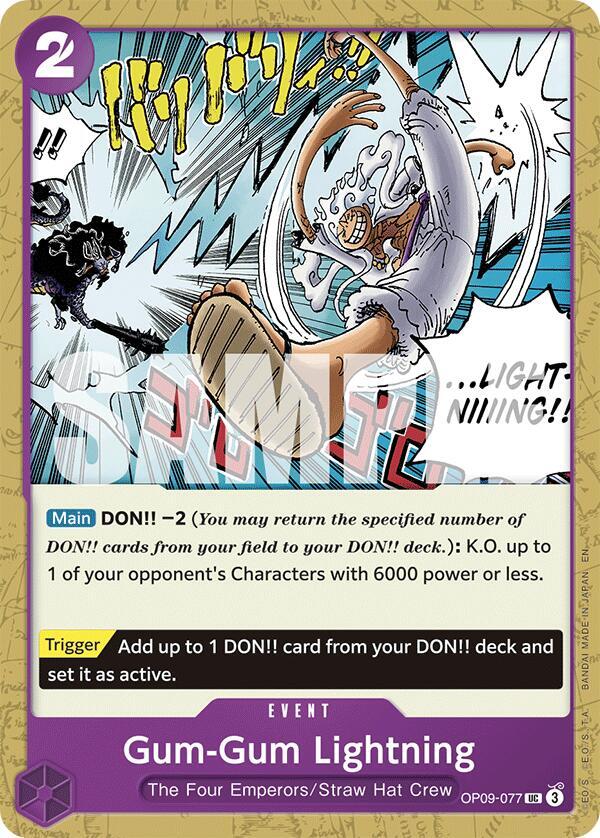 Gum-Gum Lightning (Reprint) OP09-077 Starter Deck 26: PURPLE/BLACK Monkey.D.Luffy Card