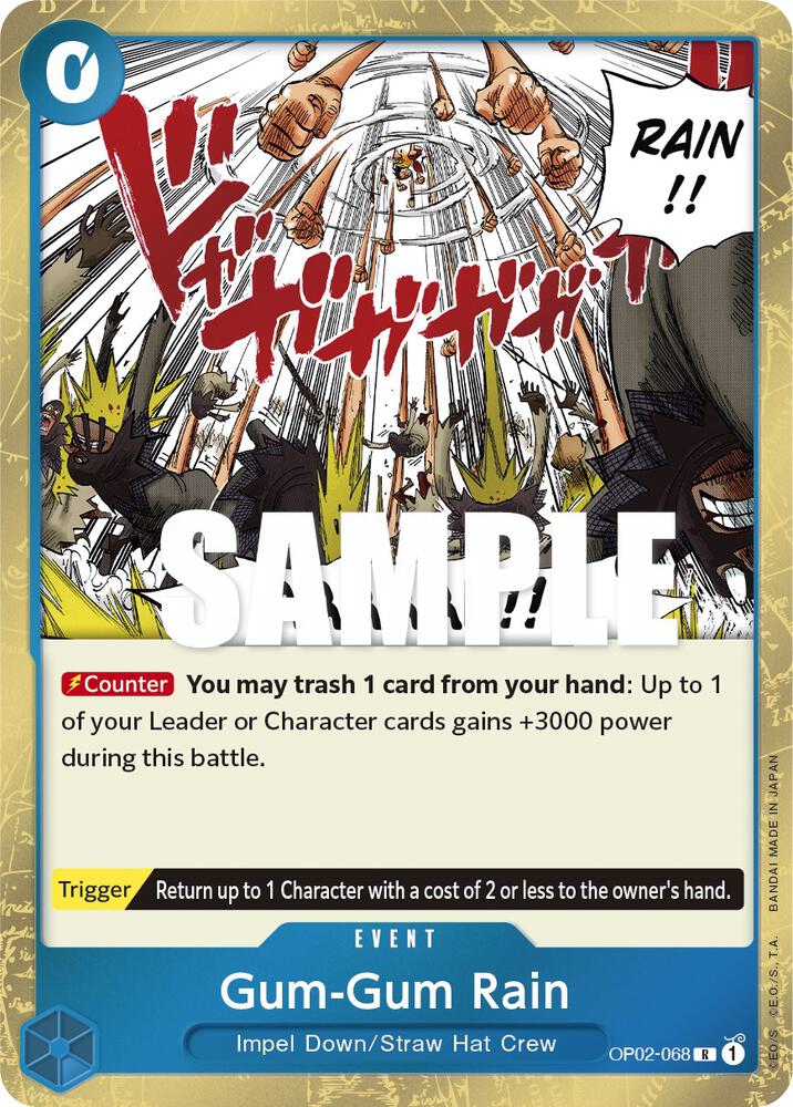 Gum-Gum Rain OP02-068 Paramount War Card