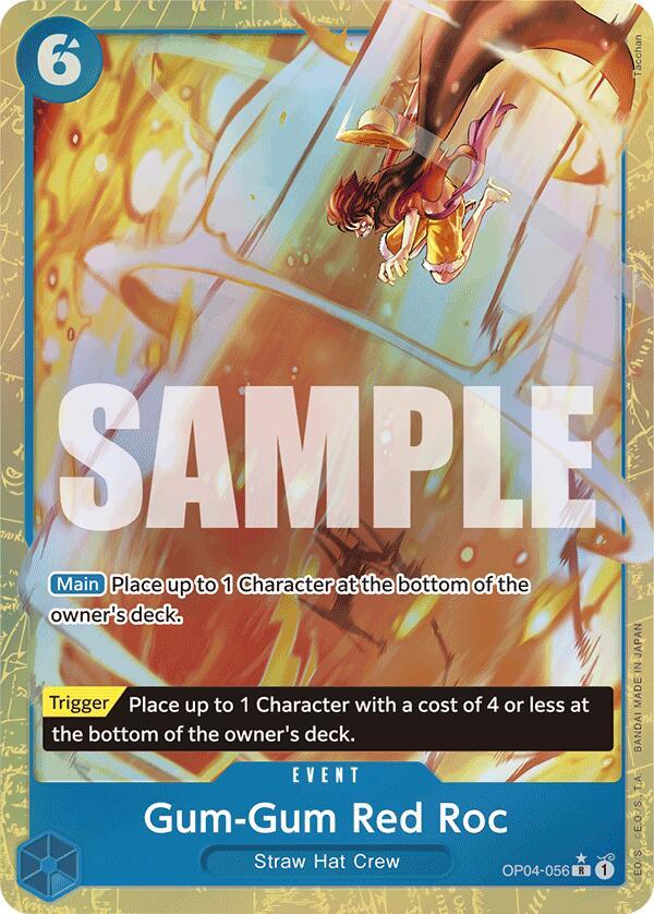 Gum-Gum Red Roc (Alternate Art) OP04-056 Premium Booster -The Best- Card