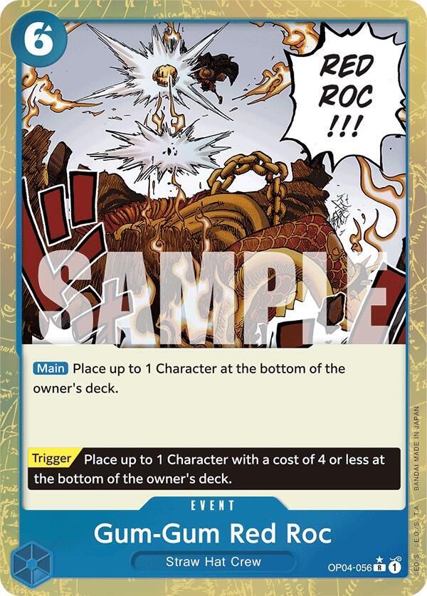 Gum-Gum Red Roc (Textured Foil) OP04-056 Premium Booster -The Best- Card