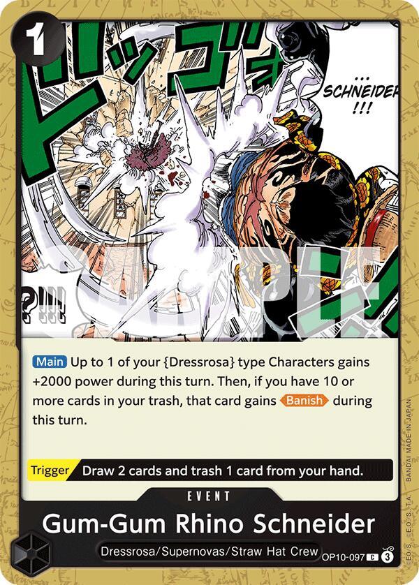 Gum-Gum Rhino Schneider OP10-097 Royal Blood Card