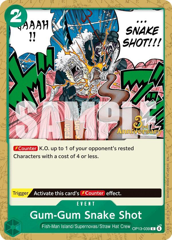 Gum-Gum Snake Shot OP13-039 Carrying On His Will: 3rd Anniversary Tournament Cards Card