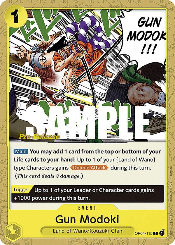 Gun Modoki OP04-115 Kingdoms of Intrigue Pre-Release Cards Card