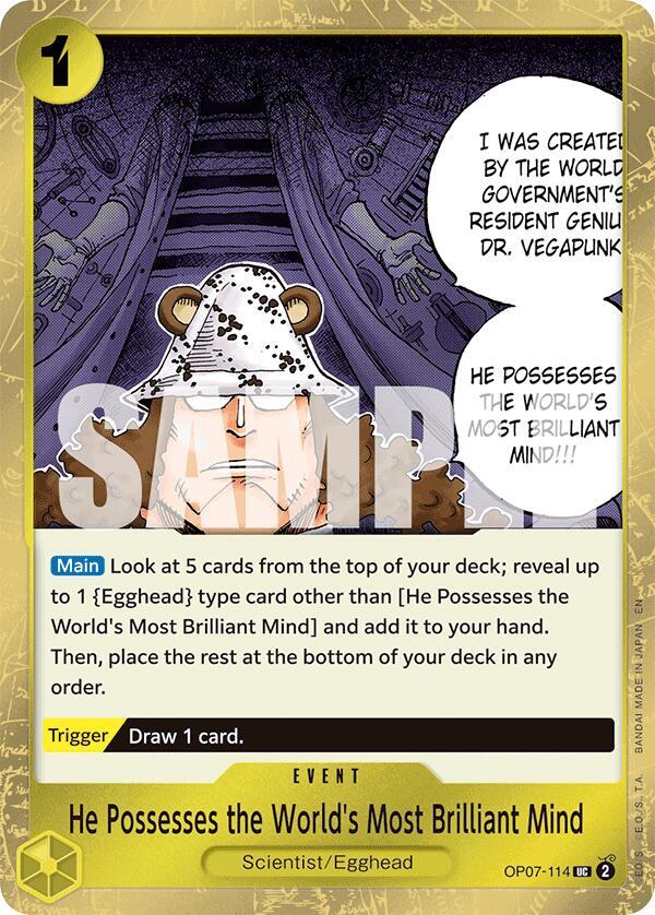 He Possesses the World's Most Brilliant Mind (Pirate Foil) OP07-114 Premium Booster -The Best- Vol. 2 Card