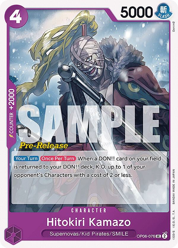 Hitokiri Kamazo OP06-076 Wings of the Captain Pre-Release Cards Card