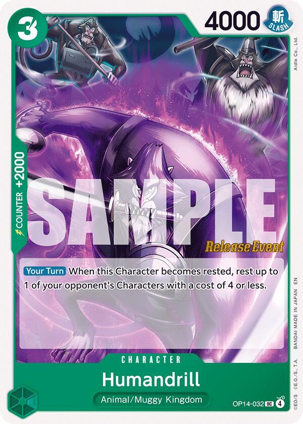 Humandrill OP14-032 The Azure Sea's Seven Release Event Cards Card