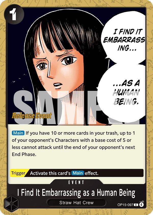 I Find It Embarrassing as a Human Being OP15-097 Adventure on Kami's Island Release Event Cards Card