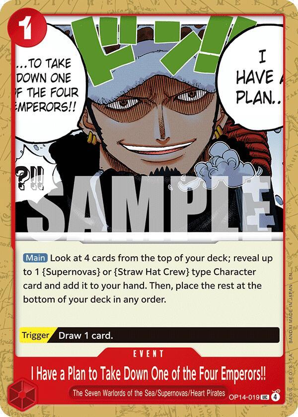 I Have a Plan to Take Down One of the Four Emperors!! OP14-019 The Azure Sea's Seven Card