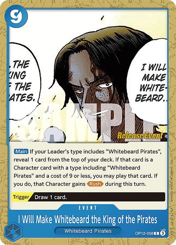 I Will Make Whitebeard the King of the Pirates OP12-058 Legacy of the Master Release Event Cards Card
