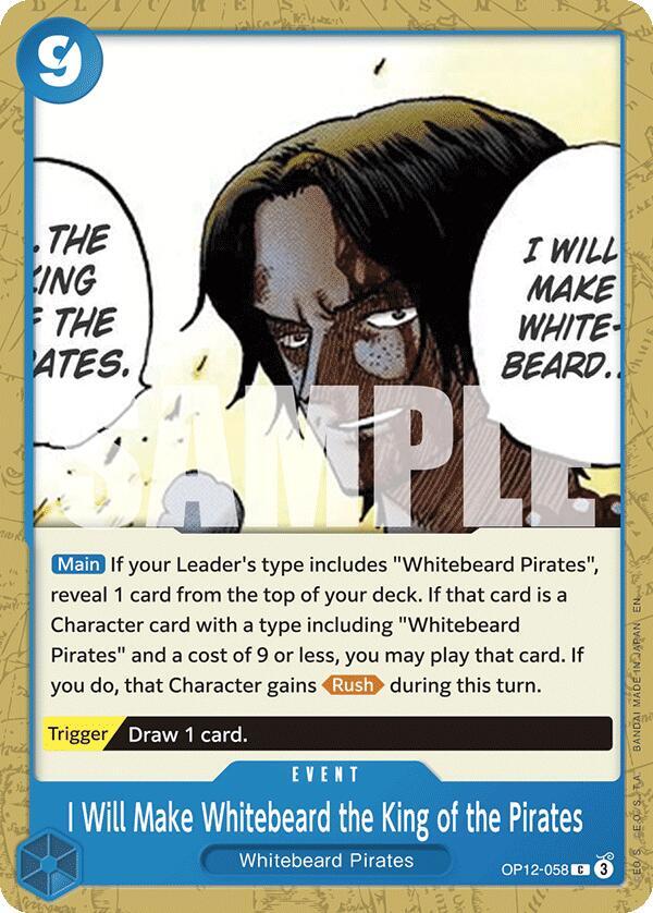 I Will Make Whitebeard the King of the Pirates OP12-058 Legacy of the Master Card