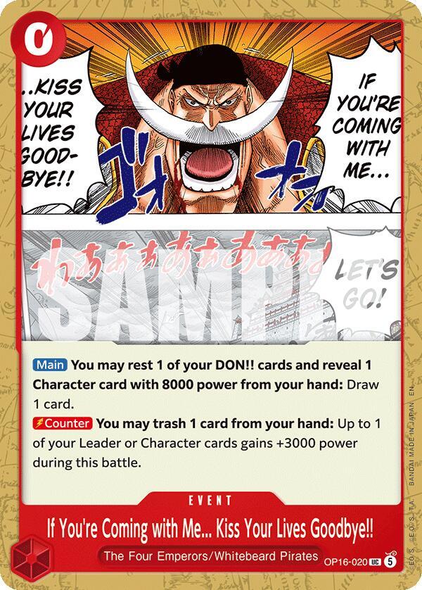 If You're Coming with Me...Kiss Your Lives Goodbye!! OP16-020 The Time of Battle Card