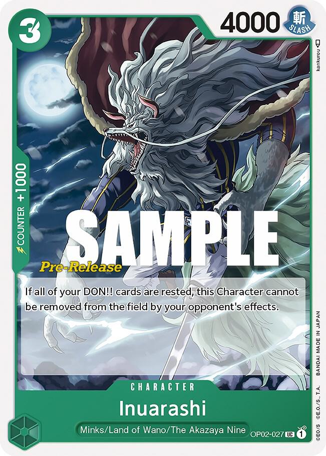 Inuarashi OP02-027 Paramount War Pre-Release Cards Card