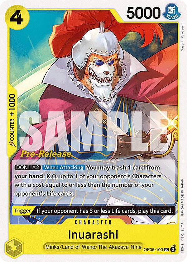 Inuarashi OP06-100 Wings of the Captain Pre-Release Cards Card