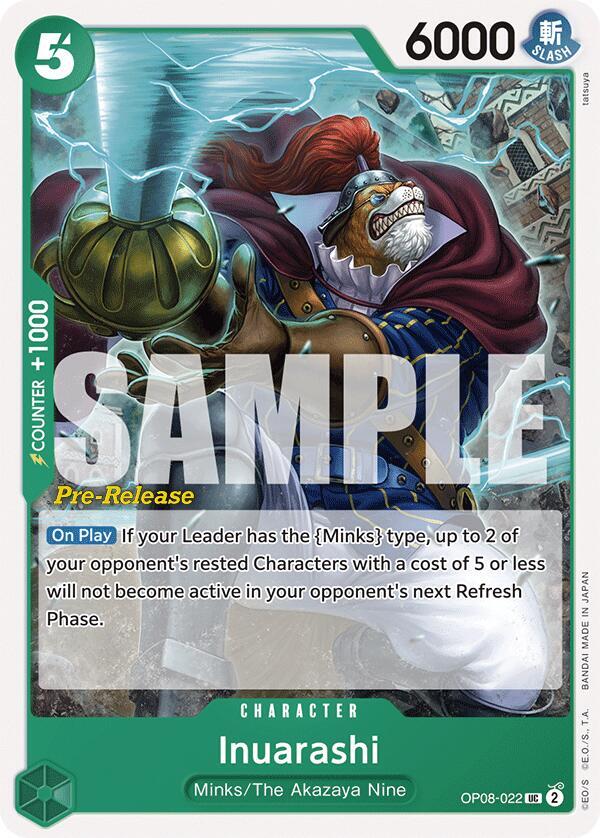 Inuarashi OP08-022 Two Legends Pre-Release Cards Card