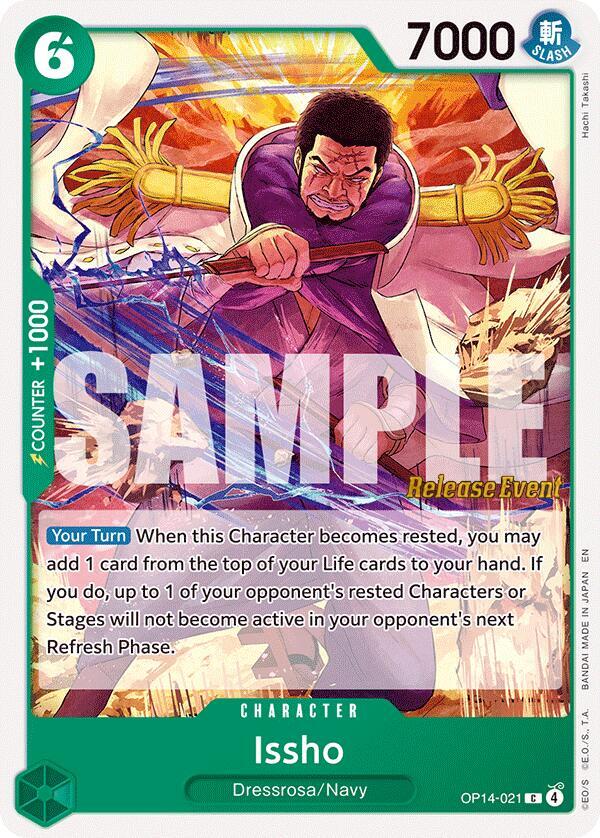 Issho - OP14-021 OP14-021 The Azure Sea's Seven Release Event Cards Card