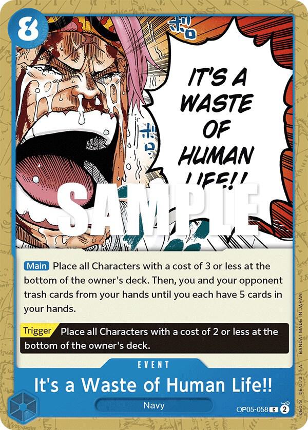 It's a Waste of Human Life!! OP05-058 Awakening of the New Era Card