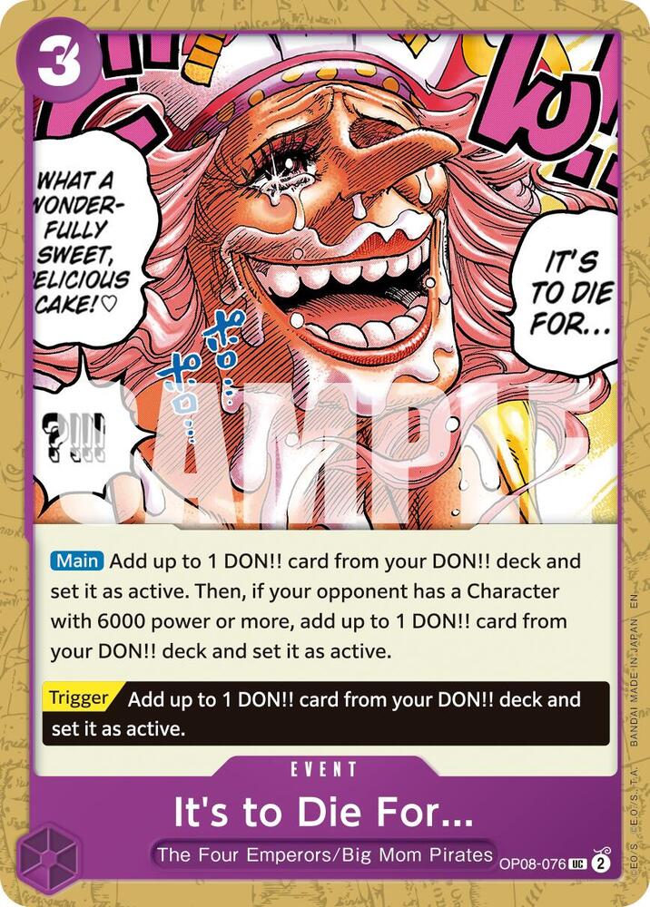 It's to Die For (Reprint) OP08-076 Premium Booster -The Best- Vol. 2 Card