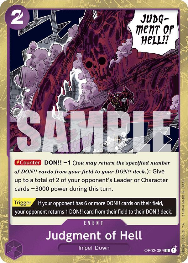 Judgment of Hell (Jolly Roger Foil) OP02-089 Premium Booster -The Best- Card