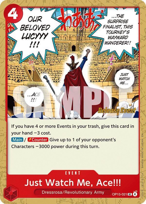 Just Watch Me, Ace!!! OP15-021 Adventure on Kami's Island Release Event Cards Card