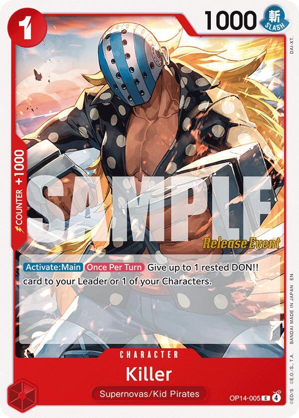Killer OP14-005 The Azure Sea's Seven Release Event Cards Card