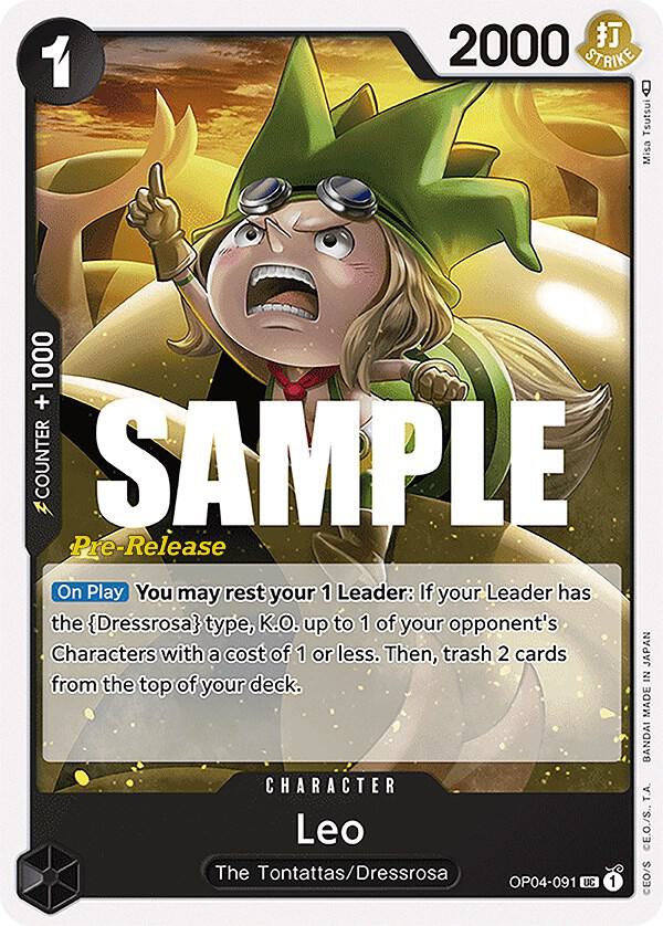 Leo OP04-091 Kingdoms of Intrigue Pre-Release Cards Card
