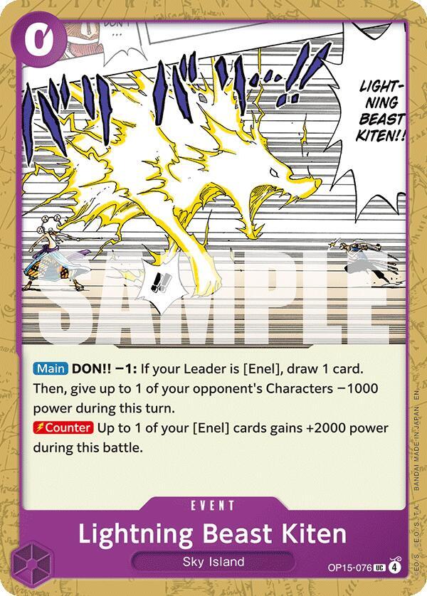 Lightning Beast Kiten OP15-076 Adventure on Kami's Island Card