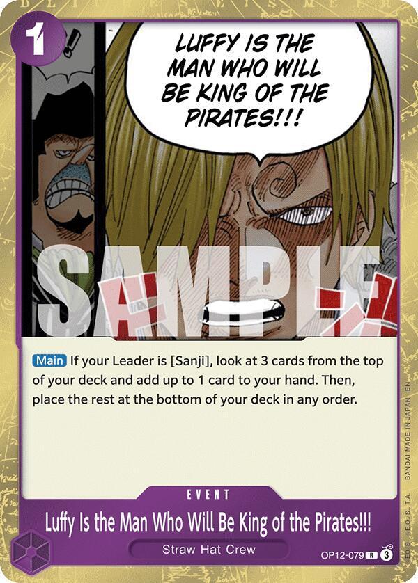 Luffy Is the Man Who Will Be King of the Pirates!!! OP12-079 Legacy of the Master Card