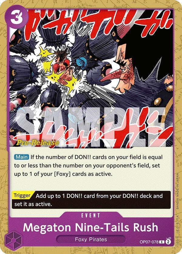 Megaton Nine-Tails Rush OP07-078 500 Years in the Future Pre-Release Cards Card
