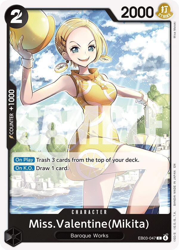 Miss.Valentine(Mikita) EB03-047 Extra Booster: One Piece Heroines Edition Card