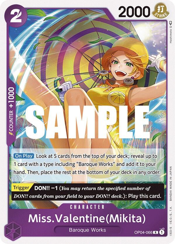 Miss.Valentine(Mikita) OP04-066 Kingdoms of Intrigue Card