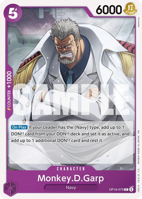 Monkey.D.Garp OP16-075 The Time of Battle Card