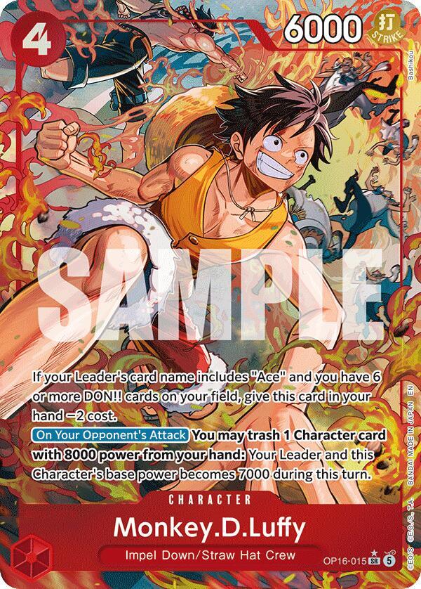 Monkey.D.Luffy (Alternate Art) OP16-015 The Time of Battle Card