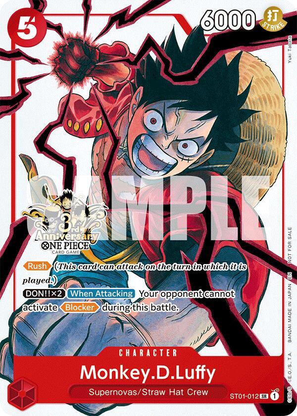 Monkey.D.Luffy - ST01-012 (3rd Anniversary Tournament 3 Brothers Pack) ST01-012 Carrying On His Will: 3rd Anniversary Tournament Cards Card