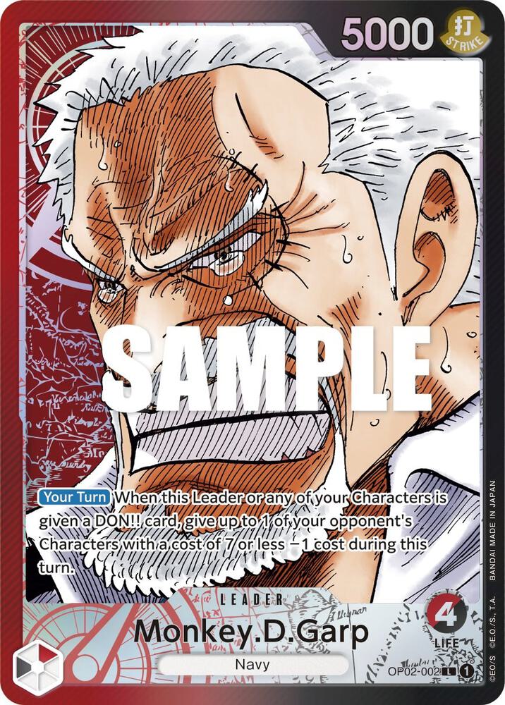 Monkey.D.Garp (002) (Alternate Art) OP02-002 Paramount War Card