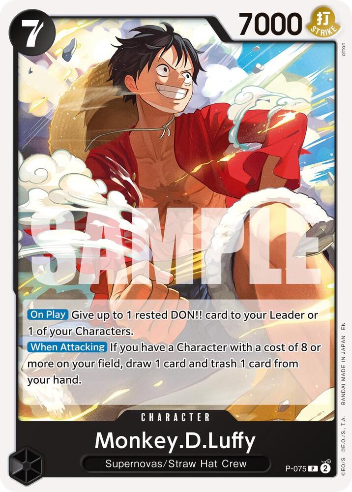 Monkey.D.Luffy - P-075 (Pirate Foil) P-075 Premium Booster -The Best- Vol. 2 Card