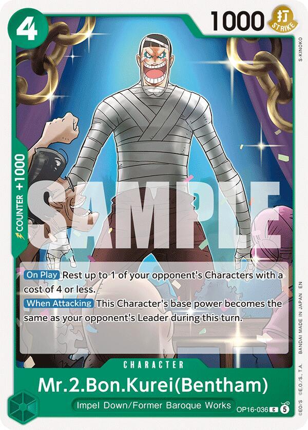 Mr.2.Bon.Kurei(Bentham) (036) OP16-036 The Time of Battle Card