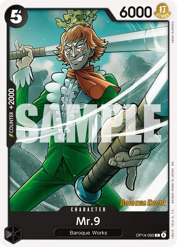 Mr.9 OP14-095 The Azure Sea's Seven Release Event Cards Card