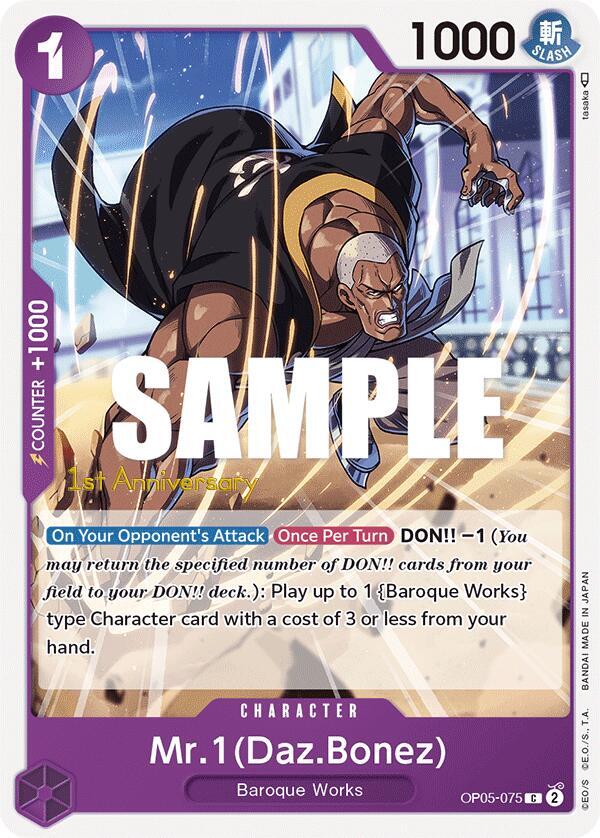 Mr.1 (Daz.Bonez) OP05-075 Awakening of the New Era: 1st Anniversary Tournament Cards Card
