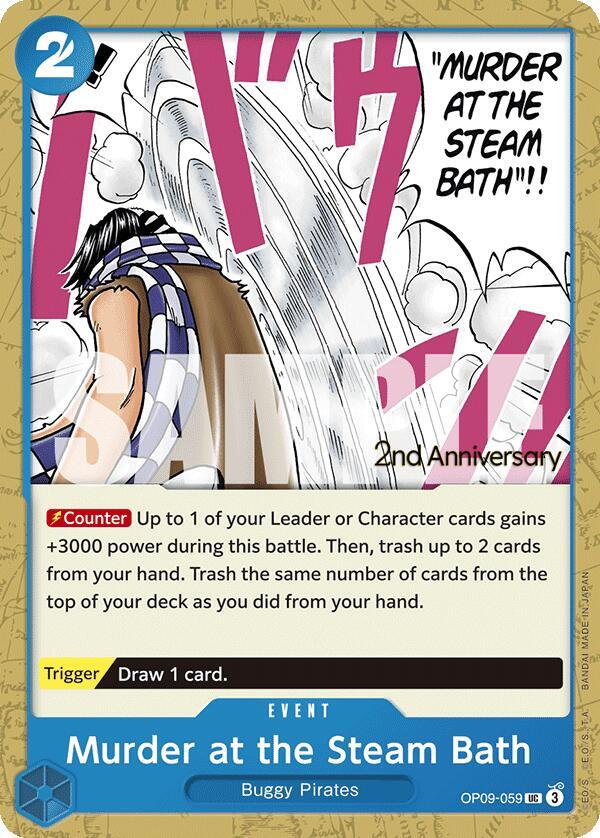 Murder at the Steam Bath OP09-059 Emperors in the New World: 2nd Anniversary Tournament Cards Card