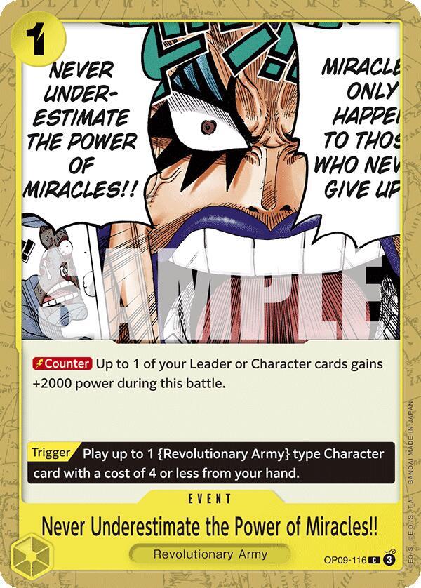Never Underestimate the Power of Miracles!! OP09-116 Emperors in the New World Card