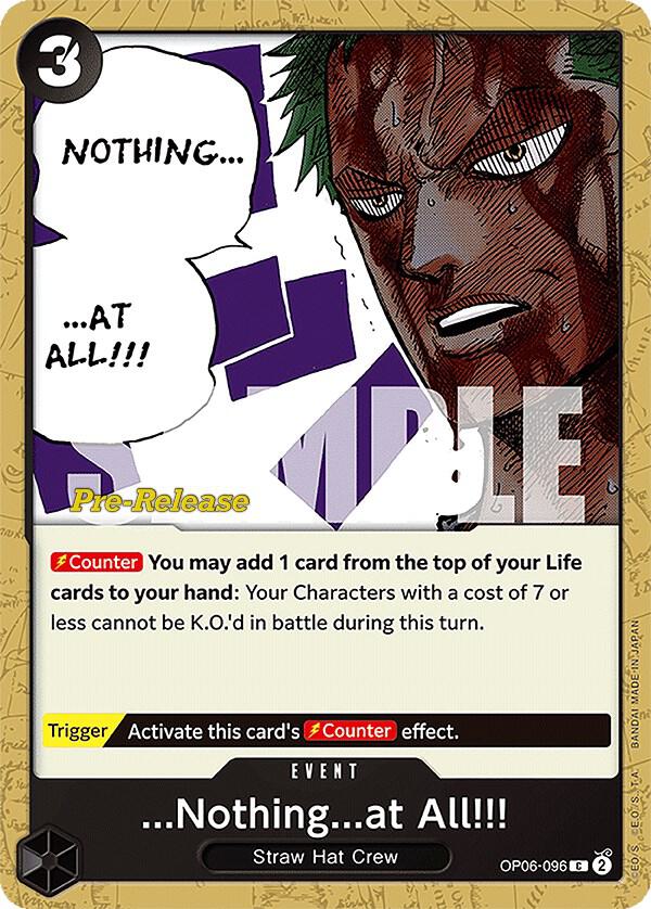 ...Nothing...at All!!! OP06-096 Wings of the Captain Pre-Release Cards Card