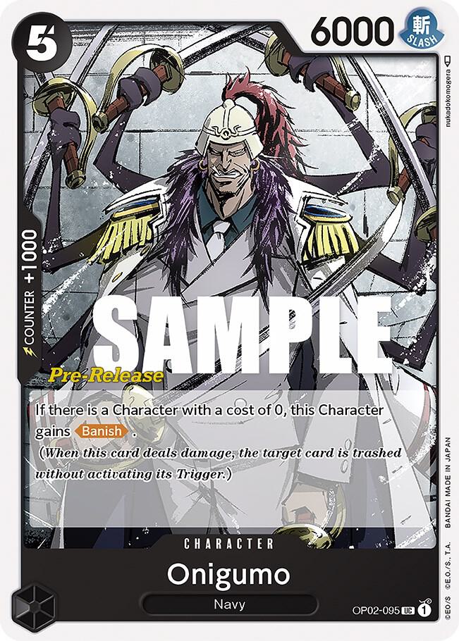 Onigumo OP02-095 Paramount War Pre-Release Cards Card