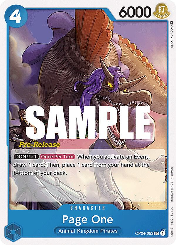 Page One OP04-053 Kingdoms of Intrigue Pre-Release Cards Card