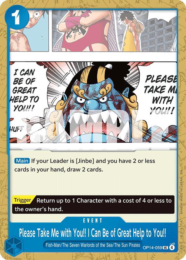 Please Take Me with You!! I Can Be of Great Help to You!! OP14-059 The Azure Sea's Seven Card