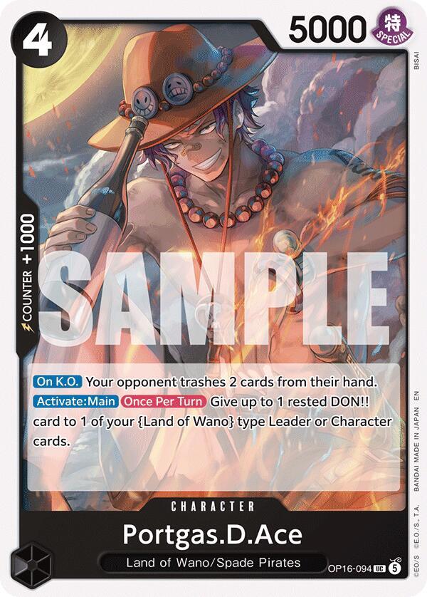 Portgas.D.Ace (094) OP16-094 The Time of Battle Card