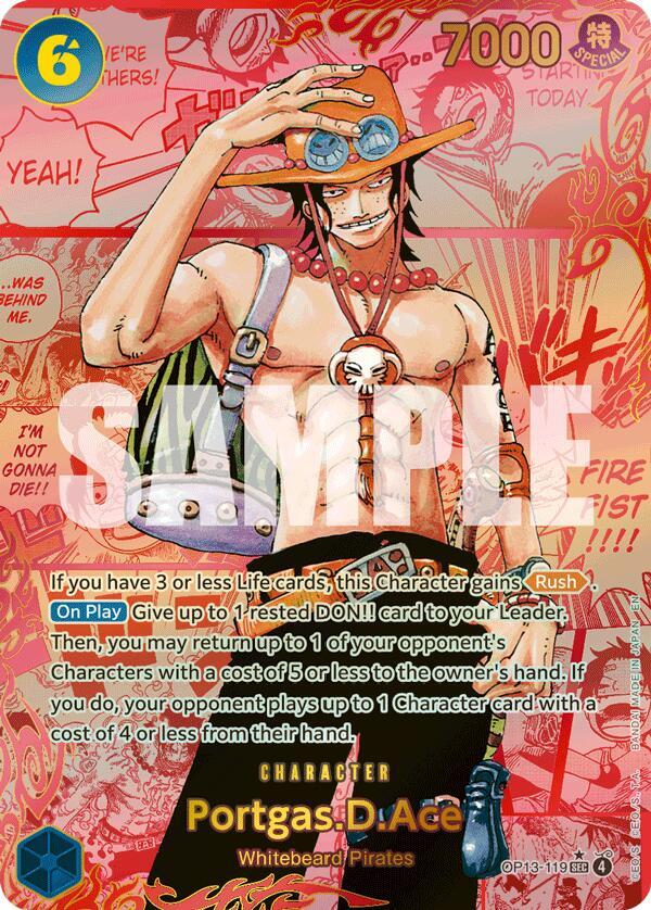 Portgas.D.Ace (119) (Red Super Alternate Art) OP13-119 Carrying On His Will Card