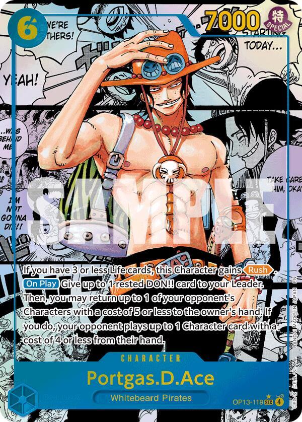 Portgas.D.Ace (119) (Super Alternate Art) OP13-119 Carrying On His Will Card