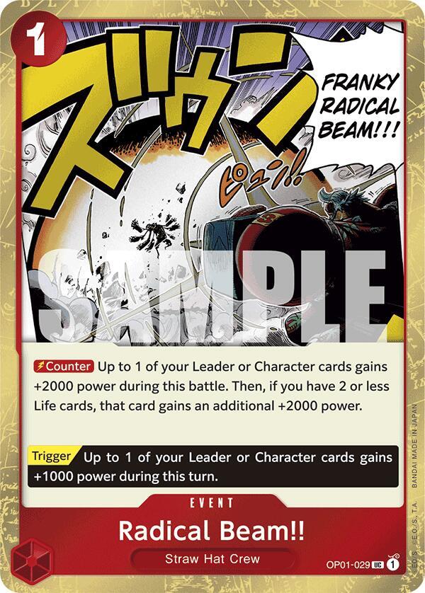 Radical Beam!! (Jolly Roger Foil) OP01-029 Premium Booster -The Best- Card
